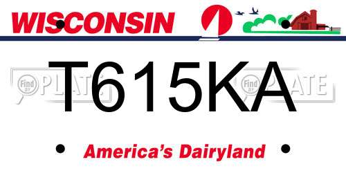 T615KA Wisconsin License Plate