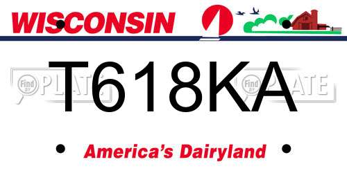 T618KA Wisconsin License Plate