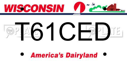 T61CED Wisconsin License Plate