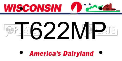 T622MP Wisconsin License Plate