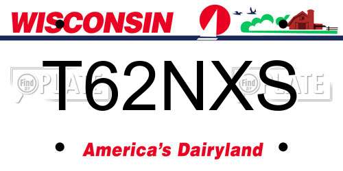 T62NXS Wisconsin License Plate