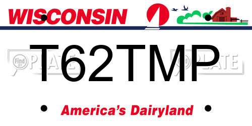 T62TMP Wisconsin License Plate