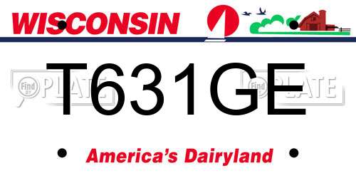 T631GE Wisconsin License Plate