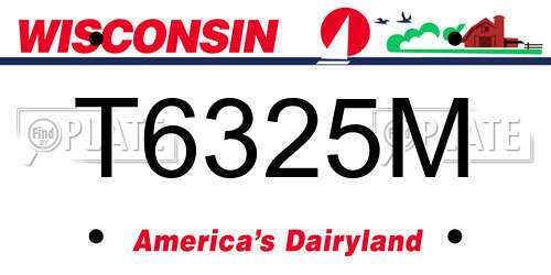 T6325M Wisconsin License Plate