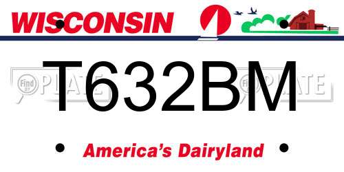 T632BM Wisconsin License Plate
