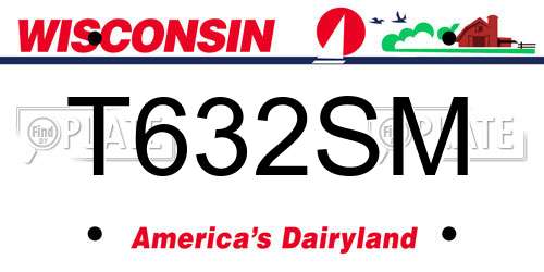 T632SM Wisconsin License Plate