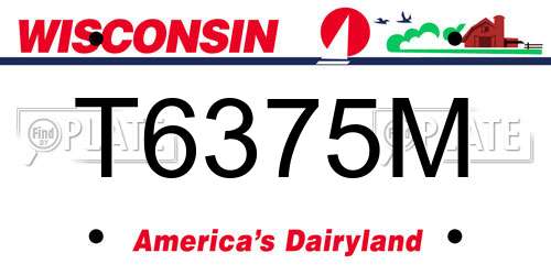 T6375M Wisconsin License Plate