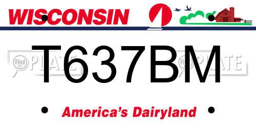 T637BM Wisconsin License Plate