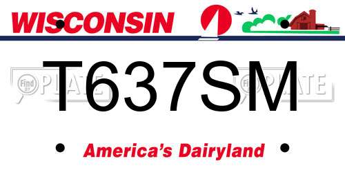 T637SM Wisconsin License Plate