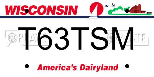 T63TSM Wisconsin License Plate