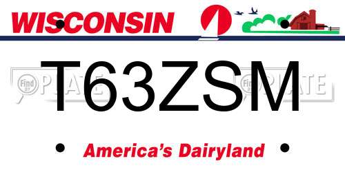 T63ZSM Wisconsin License Plate