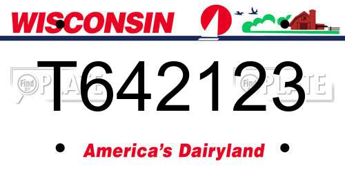 T642123 Wisconsin License Plate