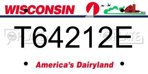 T64212E Wisconsin License Plate