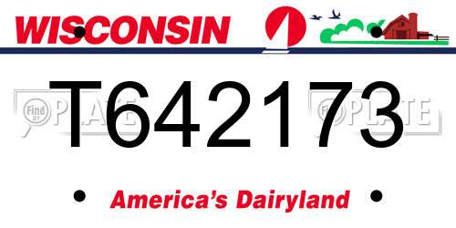 T642173 Wisconsin License Plate