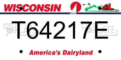 T64217E Wisconsin License Plate