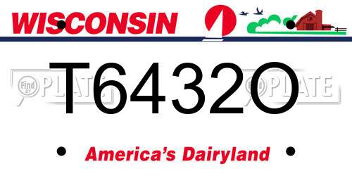 T6432O Wisconsin License Plate