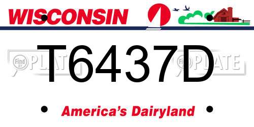 T6437D Wisconsin License Plate