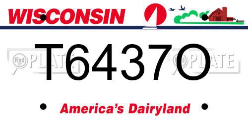 T6437O Wisconsin License Plate