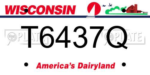 T6437Q Wisconsin License Plate