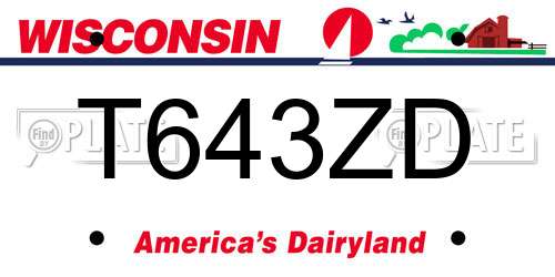 T643ZD Wisconsin License Plate
