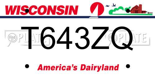 T643ZQ Wisconsin License Plate