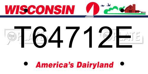 T64712E Wisconsin License Plate