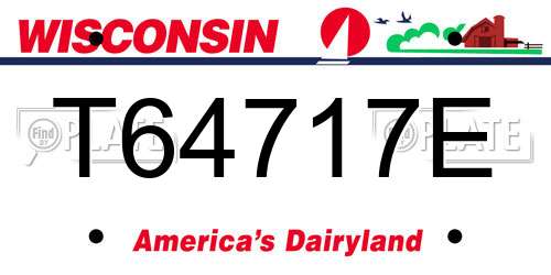 T64717E Wisconsin License Plate
