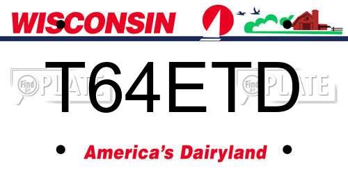T64ETD Wisconsin License Plate