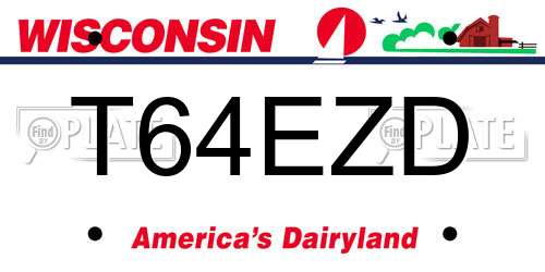 T64EZD Wisconsin License Plate