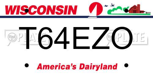 T64EZO Wisconsin License Plate