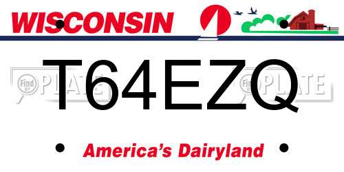 T64EZQ Wisconsin License Plate