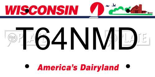 T64NMD Wisconsin License Plate