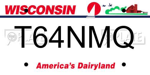 T64NMQ Wisconsin License Plate