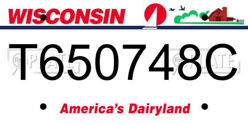 T650748C Wisconsin License Plate