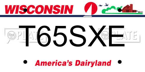 T65SXE Wisconsin License Plate