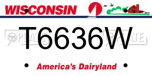 T6636W Wisconsin License Plate