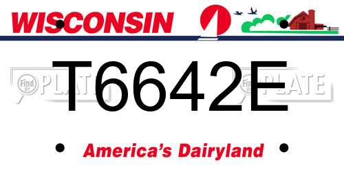 T6642E Wisconsin License Plate