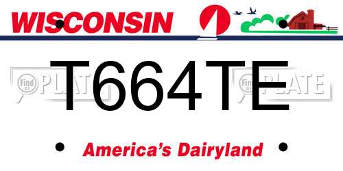 T664TE Wisconsin License Plate