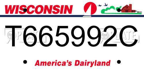 T665992C Wisconsin License Plate