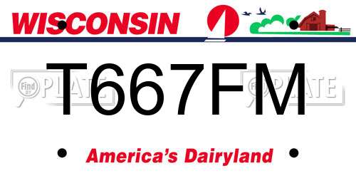T667FM Wisconsin License Plate
