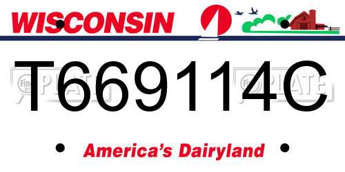T669114C Wisconsin License Plate