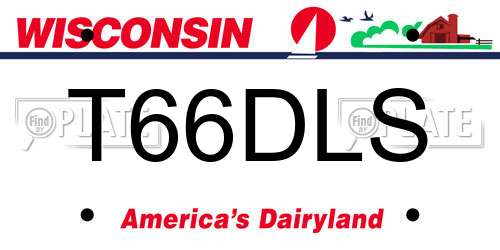 T66DLS Wisconsin License Plate