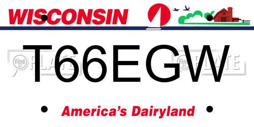 T66EGW Wisconsin License Plate