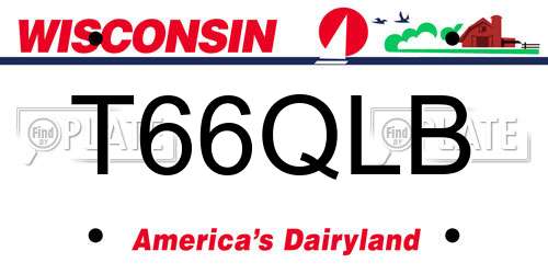 T66QLB Wisconsin License Plate