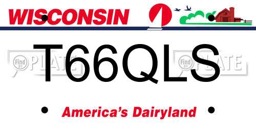 T66QLS Wisconsin License Plate