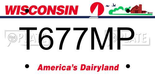 T677MP Wisconsin License Plate