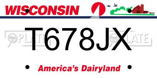 T678JX Wisconsin License Plate