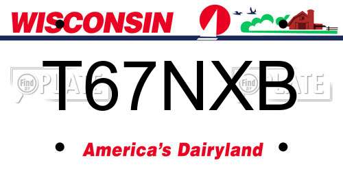 T67NXB Wisconsin License Plate