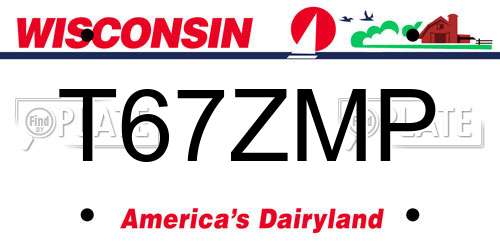 T67ZMP Wisconsin License Plate
