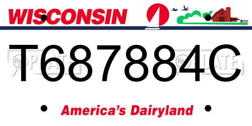 T687884C Wisconsin License Plate